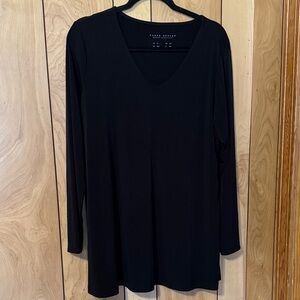 Susan Graver Elegant Black Long Sleeve Top